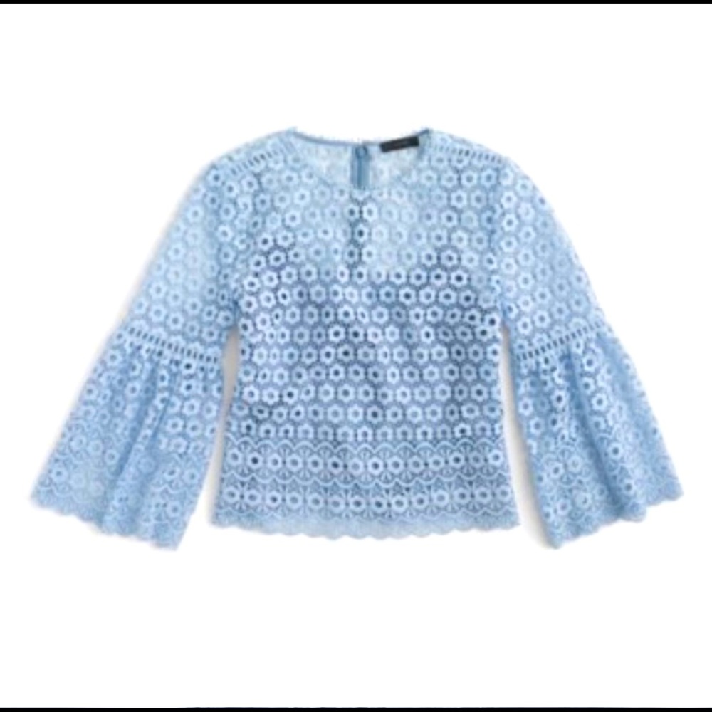 JCrew Daisy Lace Belle sleeve blouse with camisole size 4. Like new